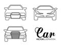 Silhouette cars set. Transportation design. Vector graphic Royalty Free Stock Photo