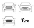 Silhouette cars set. Transportation design. Vector graphic Royalty Free Stock Photo