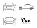 Silhouette cars set. Transportation design. Vector graphic Royalty Free Stock Photo