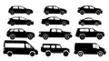 Silhouette cars on a white background.