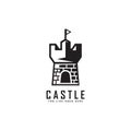 Silhouette castle logo design illustration vector template, guard protection, symbol to illustrate idea of history and traditions