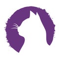 Silhouette of a cat in profile Royalty Free Stock Photo
