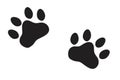 Silhouette of a cat's paw. Paw prints. The dog and cat puppy icon. A trace of a pet. The puppy's paws are