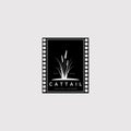 Silhouette cattail logo vector illustration design Royalty Free Stock Photo