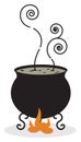 Silhouette of cauldron and fire