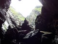 Silhouette in cave