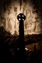 Silhouette of the Celtic Cross in Sepia