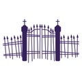 Silhouette of a cemetery gate Royalty Free Stock Photo