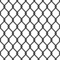 Silhouette of chain link fence. Seamless wired mesh steel fence pattern Royalty Free Stock Photo
