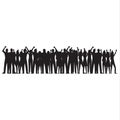 Silhouette of cheering crowd. Vector illustration decorative design Royalty Free Stock Photo