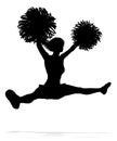 Silhouette Cheerleader Royalty Free Stock Photo