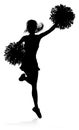Silhouette Cheerleader Royalty Free Stock Photo