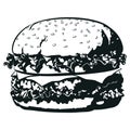 Silhouette Cheese Burger Front View Food Royalty Free Stock Photo