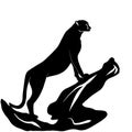 The silhouette of a cheetah. Black illustration of an African predator