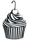 Silhouette Cherry Cup Cake Fairy Sweets Royalty Free Stock Photo