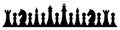 Silhouette of chess figures on white Royalty Free Stock Photo