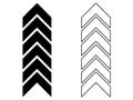 Chevron icon silhouette vector art Royalty Free Stock Photo