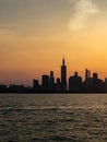 Silhouette of Chicago Skyline during summer boat ride