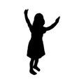 Silhouette child, Infant. a girl standing, vector. little girl icon