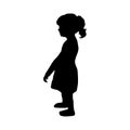 Silhouette child, Infant. a girl standing, vector. little girl icon