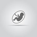 Silhouette of child in womb isolated vector sign Royalty Free Stock Photo