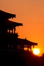 Silhouette of China old pagoda Royalty Free Stock Photo