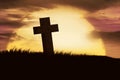Silhouette of christian cross Royalty Free Stock Photo