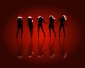 Silhouette Christmas Women Royalty Free Stock Photo