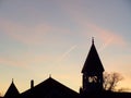 Silhouette Church Bell Tower at Sunrise