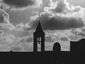 silhouette Church in black and white