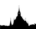 Silhouette of church in Breclav