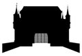 Silhouette of Church of St. Adalbert St. Wojciech in krakow / KrakÃÂ³w, cracow Royalty Free Stock Photo