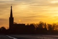 Church at Stompwijk in winter Royalty Free Stock Photo