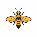 Silhouette Cicada Killer Wasp Bug Speaks Icon Vector Royalty Free Stock Photo