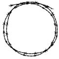 Silhouette of circle barbed wire Royalty Free Stock Photo