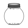 Silhouette circular glass container with lid