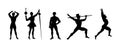 Silhouette of a strong circus actor. Vector design of man for sport festival or performance