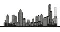 Silhouette of the city. Cityscape design.