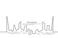 Silhouette of the city in a flat style. Modern urban landscape. Vector illustrations. City skyscrapers building office Royalty Free Stock Photo