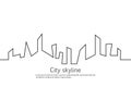 Silhouette of the city in a flat style. Modern urban landscape. Vector illustrations. City skyscrapers building office Royalty Free Stock Photo