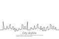 Silhouette of the city in a flat style. Modern urban landscape. Vector illustrations. City skyscrapers building office Royalty Free Stock Photo