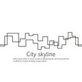 Silhouette of the city in a flat style. Modern urban landscape. Vector illustrations. City skyscrapers building office Royalty Free Stock Photo