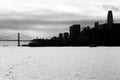 Silhouette of the city skyline of San Francisco Royalty Free Stock Photo