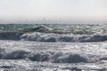 Silhouette of cityscape of Beirut over stormy sea Royalty Free Stock Photo