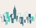 Silhouette cityscape illustration background. NYC City. NY Royalty Free Stock Photo