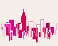 Silhouette cityscape illustration background. NYC City. NY Royalty Free Stock Photo