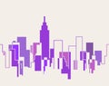 Silhouette cityscape illustration background. NYC City. NY Royalty Free Stock Photo