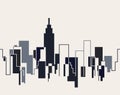 Silhouette cityscape illustration background. NYC City. NY Royalty Free Stock Photo