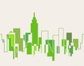 Silhouette cityscape illustration background. NYC City. NY Royalty Free Stock Photo