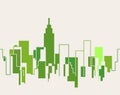 Silhouette cityscape illustration background. NYC City. NY Royalty Free Stock Photo